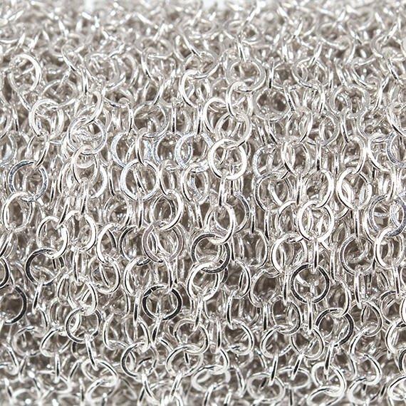 3mm Silver plated Flat Round Link Chain by the Foot - The Bead Traders
