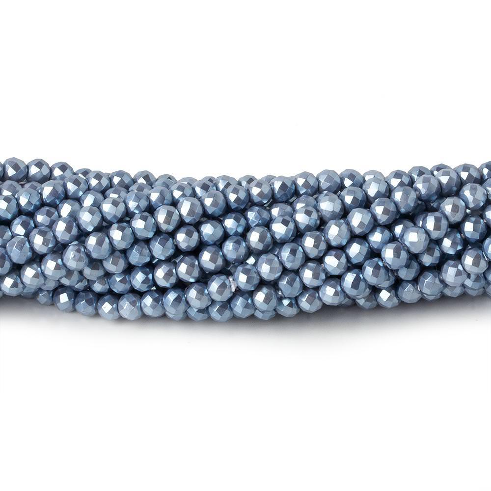 3mm Sky Blue Shell Pearl Microfaceted Rounds 13 inch 133 pieces - The Bead Traders