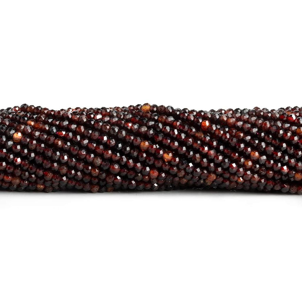 3mm Spessartite Garnet Microfaceted Rondelles 15 inch 150 beads - The Bead Traders