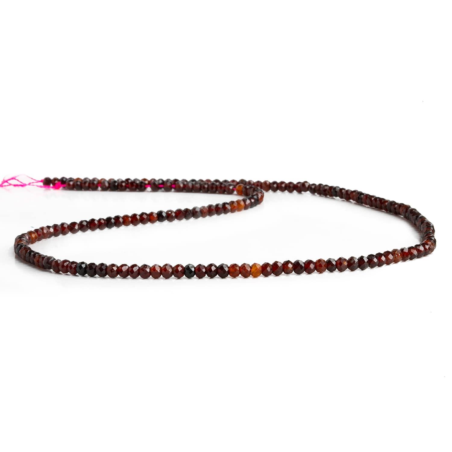 3mm Spessartite Garnet Microfaceted Rondelles 15 inch 150 beads - The Bead Traders