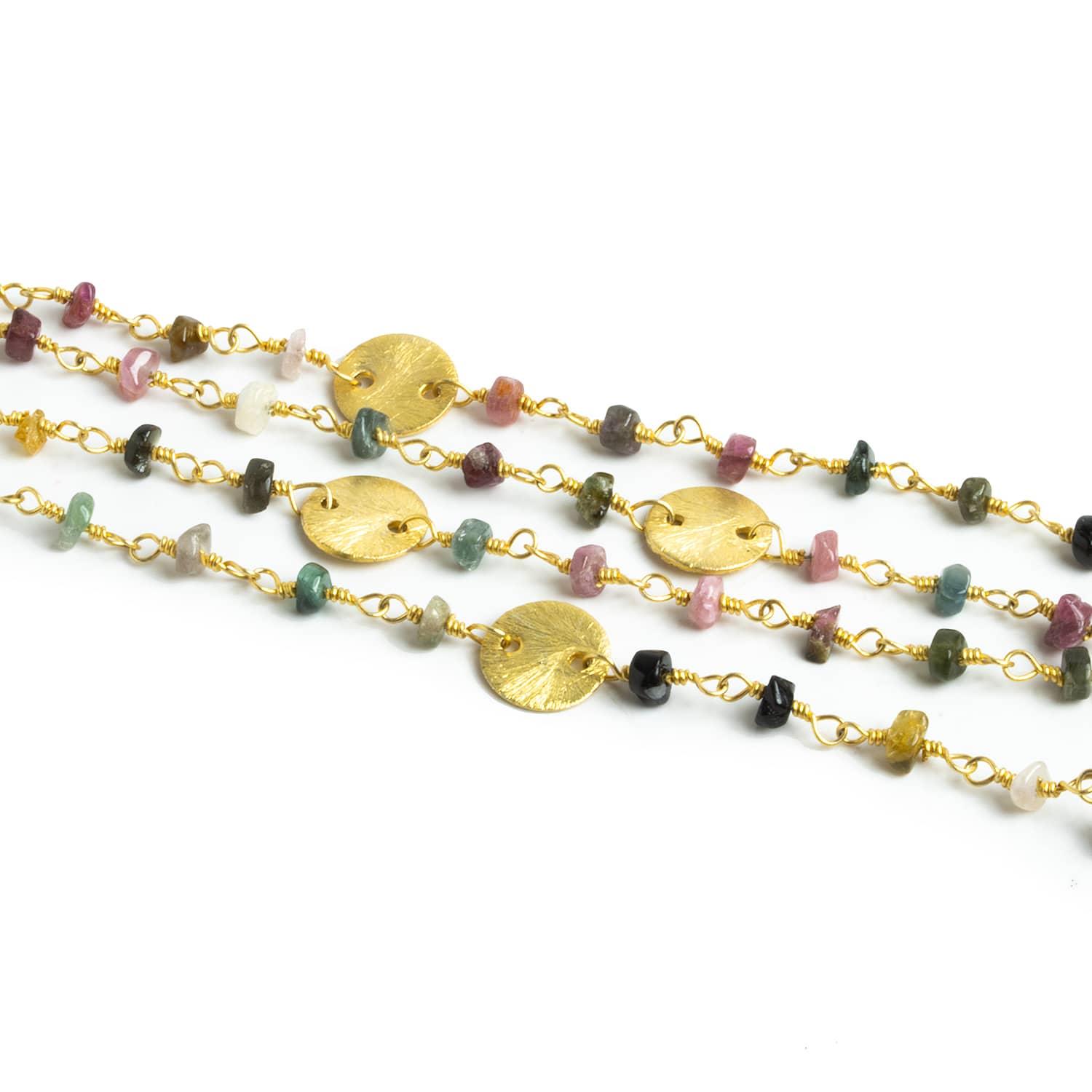3mm Tourmaline Rondelle Gold Chain - Lot of 2ft - The Bead Traders