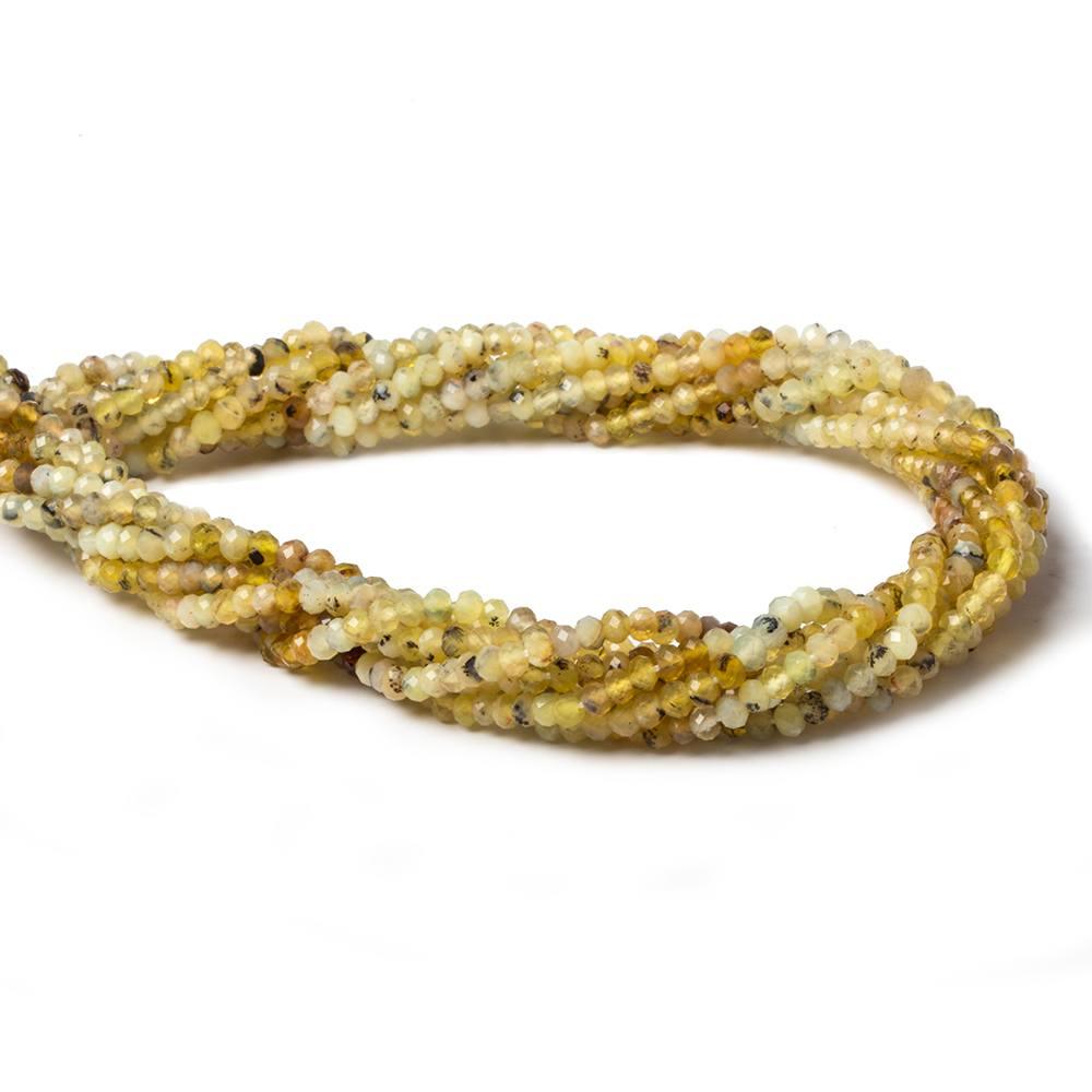 3mm Yellow Opal MicroFaceted Rondelle 13 inch 140 beads - The Bead Traders