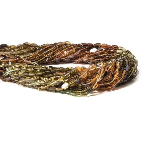 3x5mm Brown and Green Tourmaline Plain Oval Beads, 13.75" 60 pcs - The Bead Traders