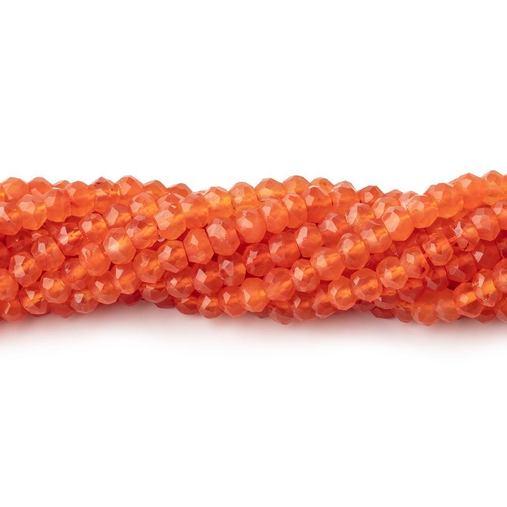 4-4.5mm Carnelian Hand faceted rondelle beads 14 inch 115pieces - The Bead Traders