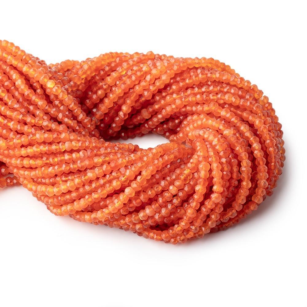 4-4.5mm Carnelian Hand faceted rondelle beads 14 inch 115pieces - The Bead Traders