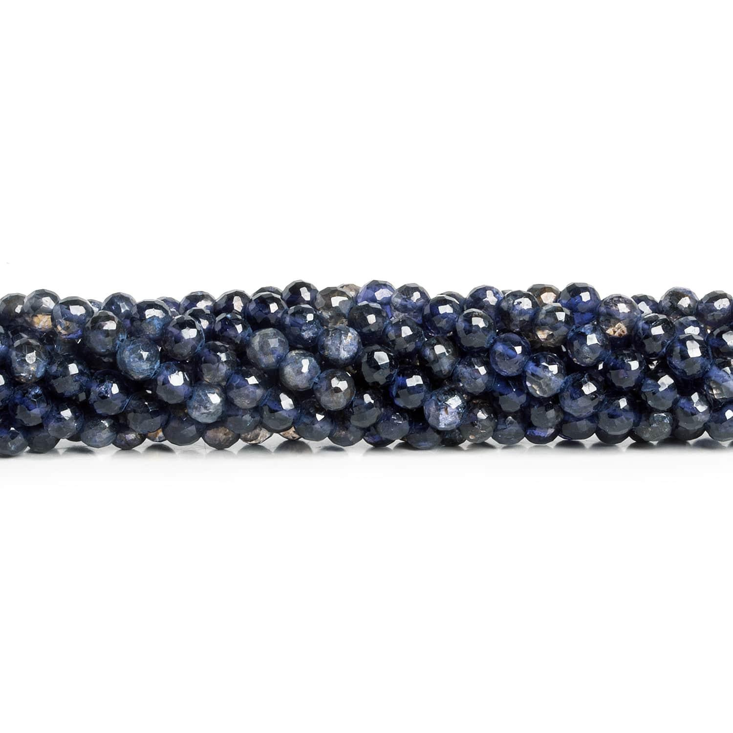 4-4.5mm Iolite Faceted Rounds 13 inch 75 beads - The Bead Traders