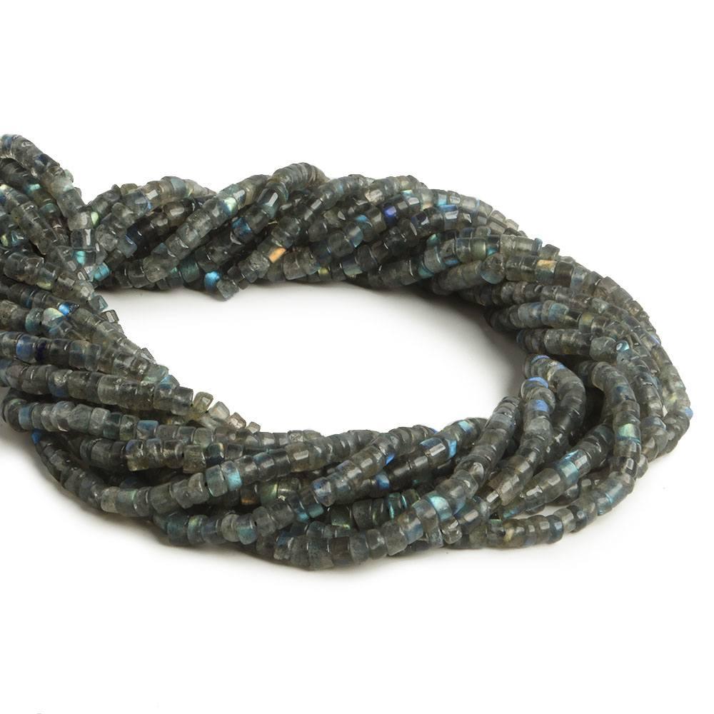 4-4.5mm Labradorite Plain Heishi Beads, 14 inch 135 pcs - The Bead Traders