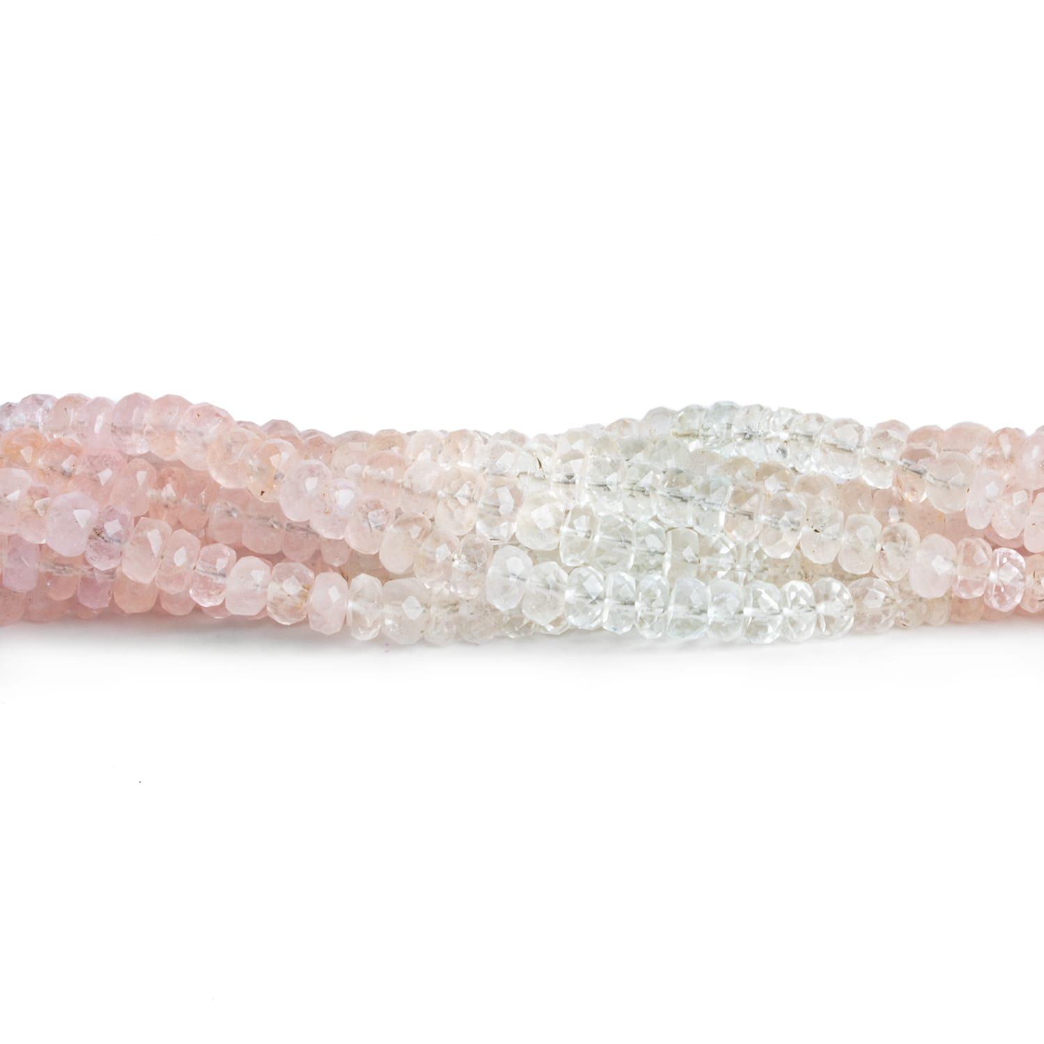 4-4.5mm Morganite Faceted Rondelles 18 inch 175 beads - The Bead Traders