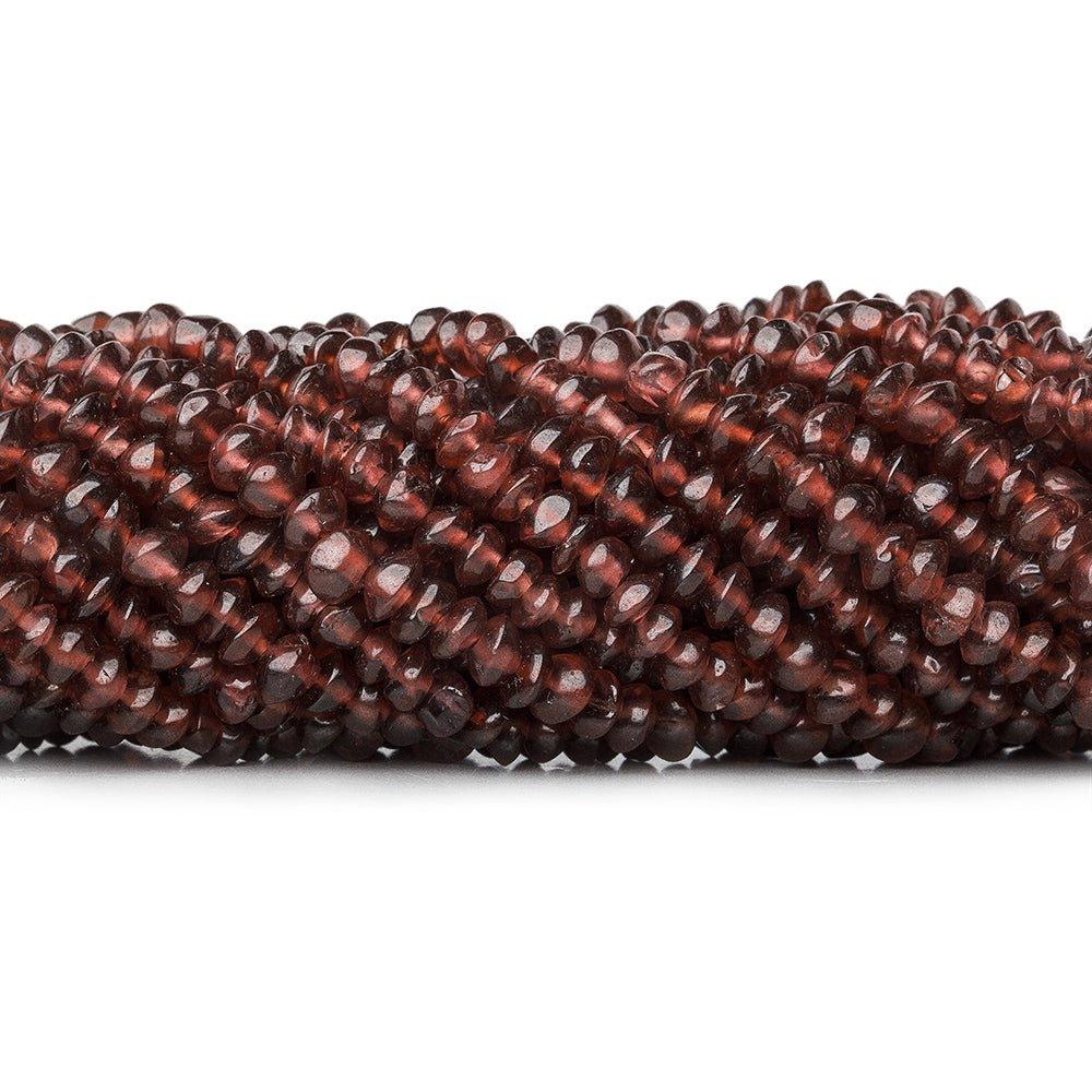 4-4.5mm Mosambique Garnet Plain Rondelles 13 inch 120pcs/str - The Bead Traders