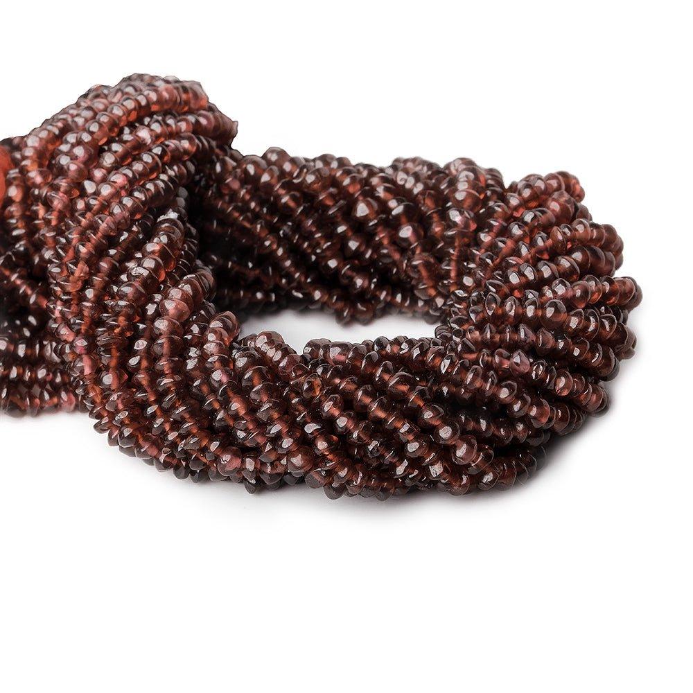4-4.5mm Mosambique Garnet Plain Rondelles 13 inch 120pcs/str - The Bead Traders