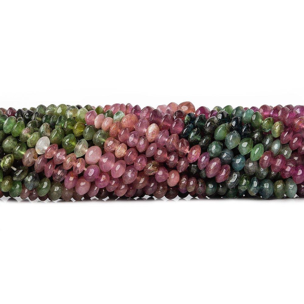 4-4.5mm Multi Color Tourmaline Plain Rondelles 14 inch 135 beads - The Bead Traders