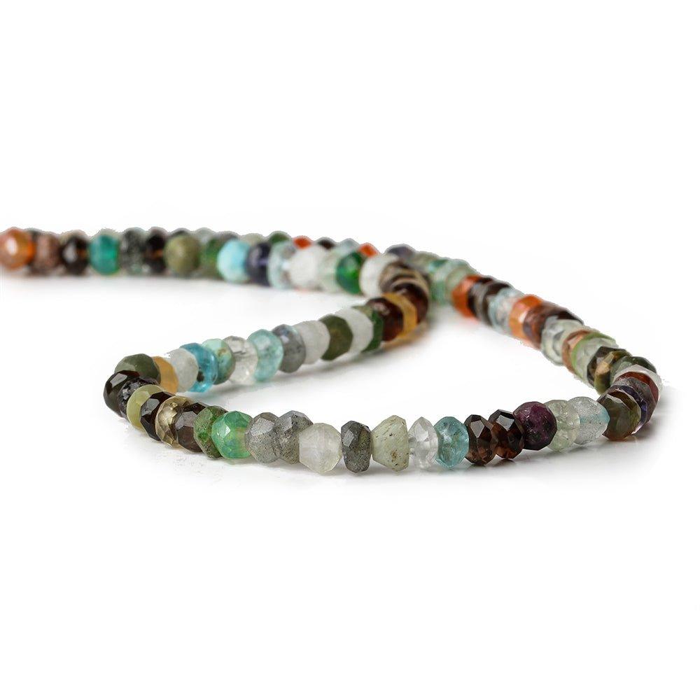 4-4.5mm Multi Gemstone faceted rondelle beads 13 inch 100 pcs - The Bead Traders