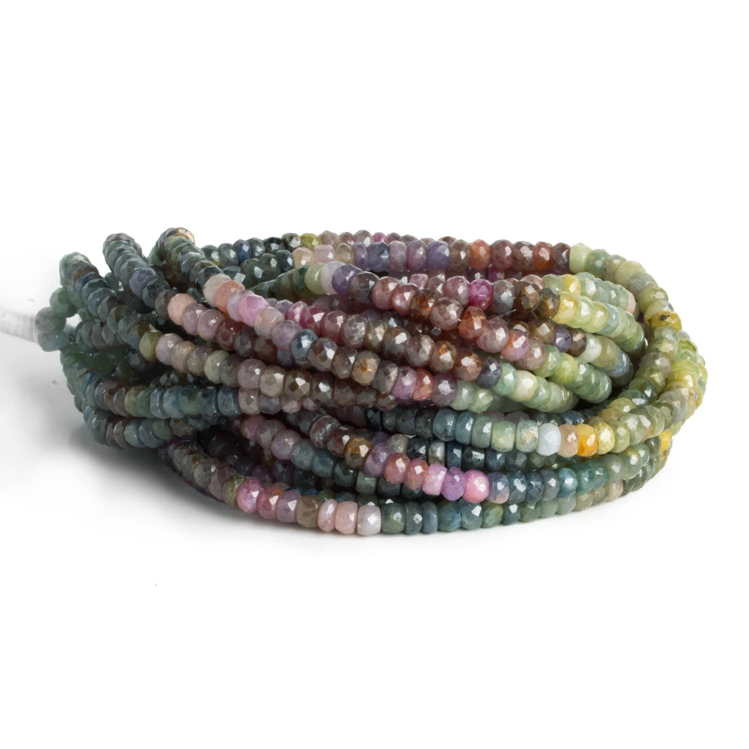 4-4.5mm Multicolor Sapphire Handcut Rondelles 16 inch 155 beads - The Bead Traders