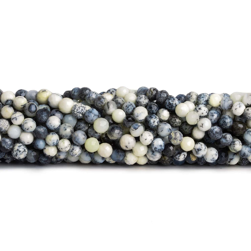 4-5mm Dendritic Opal Faceted Rounds 8 inch 40 beads - The Bead Traders