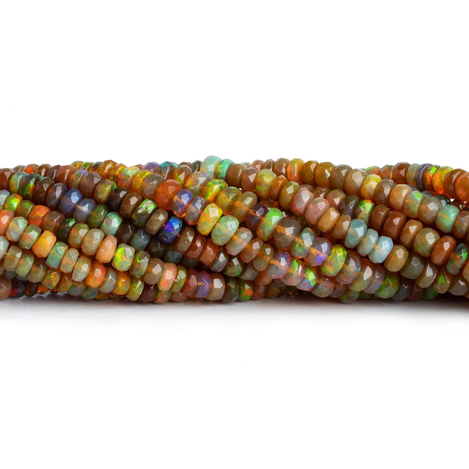 4-5mm Ethiopian Opal Faceted Rondelles 15 inch 155 beads - The Bead Traders