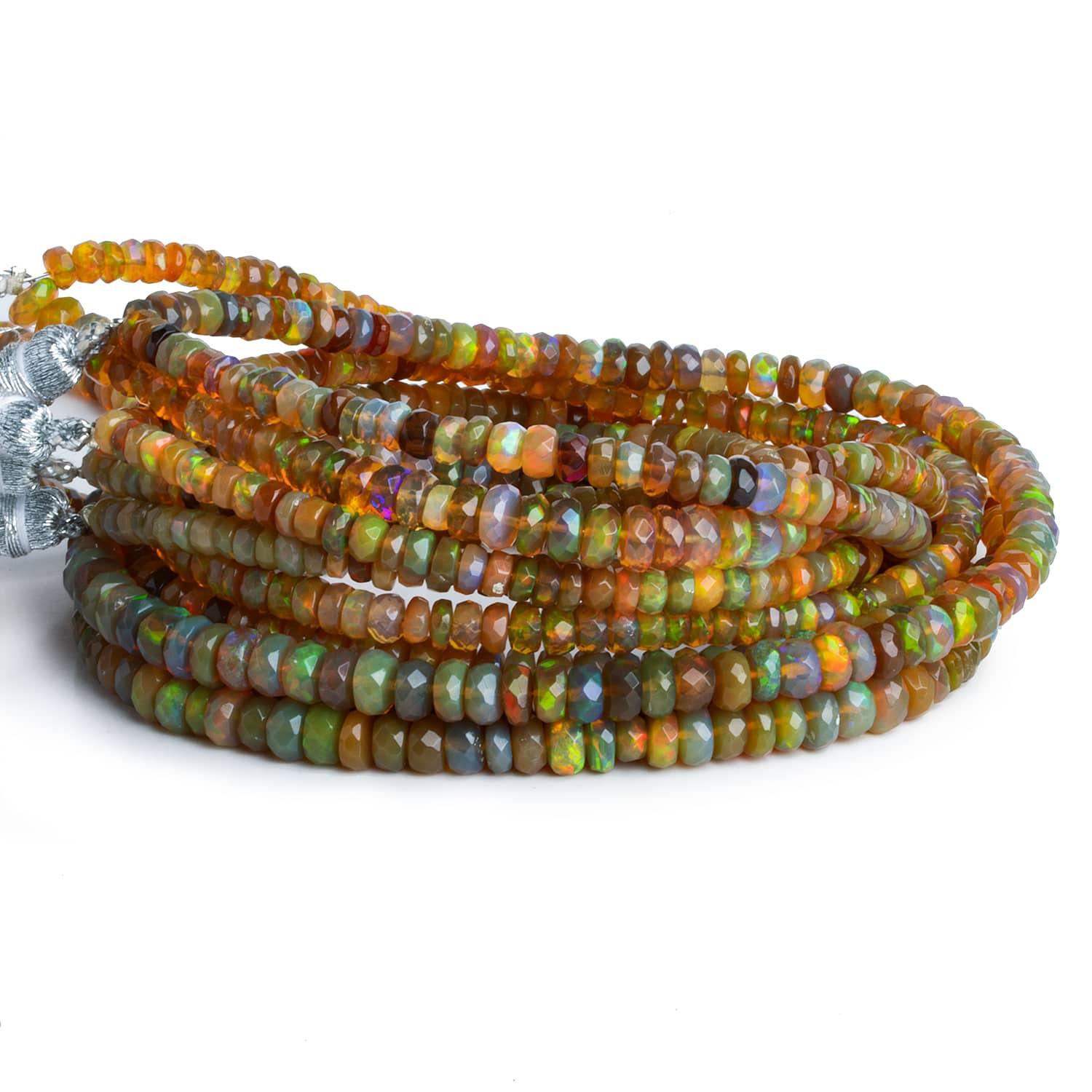 4-5mm Ethiopian Opal Faceted Rondelles 15 inch 155 beads - The Bead Traders