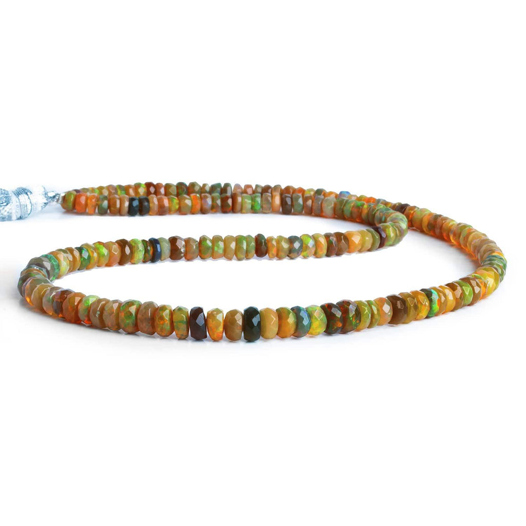 4-5mm Ethiopian Opal Faceted Rondelles 15 inch 155 beads - The Bead Traders