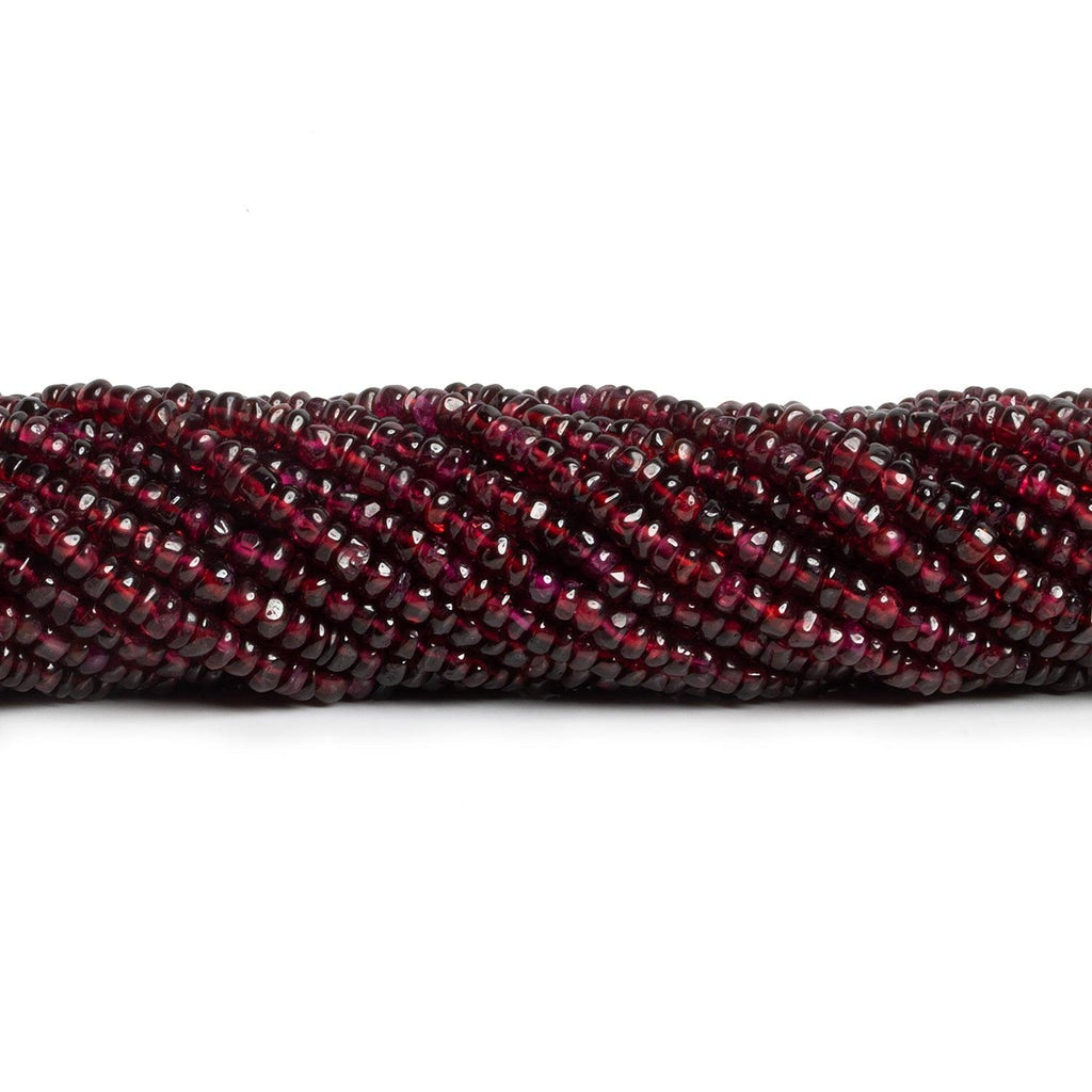 4-5mm Garnet Handcut Heishis 12 inch 120 beads - The Bead Traders