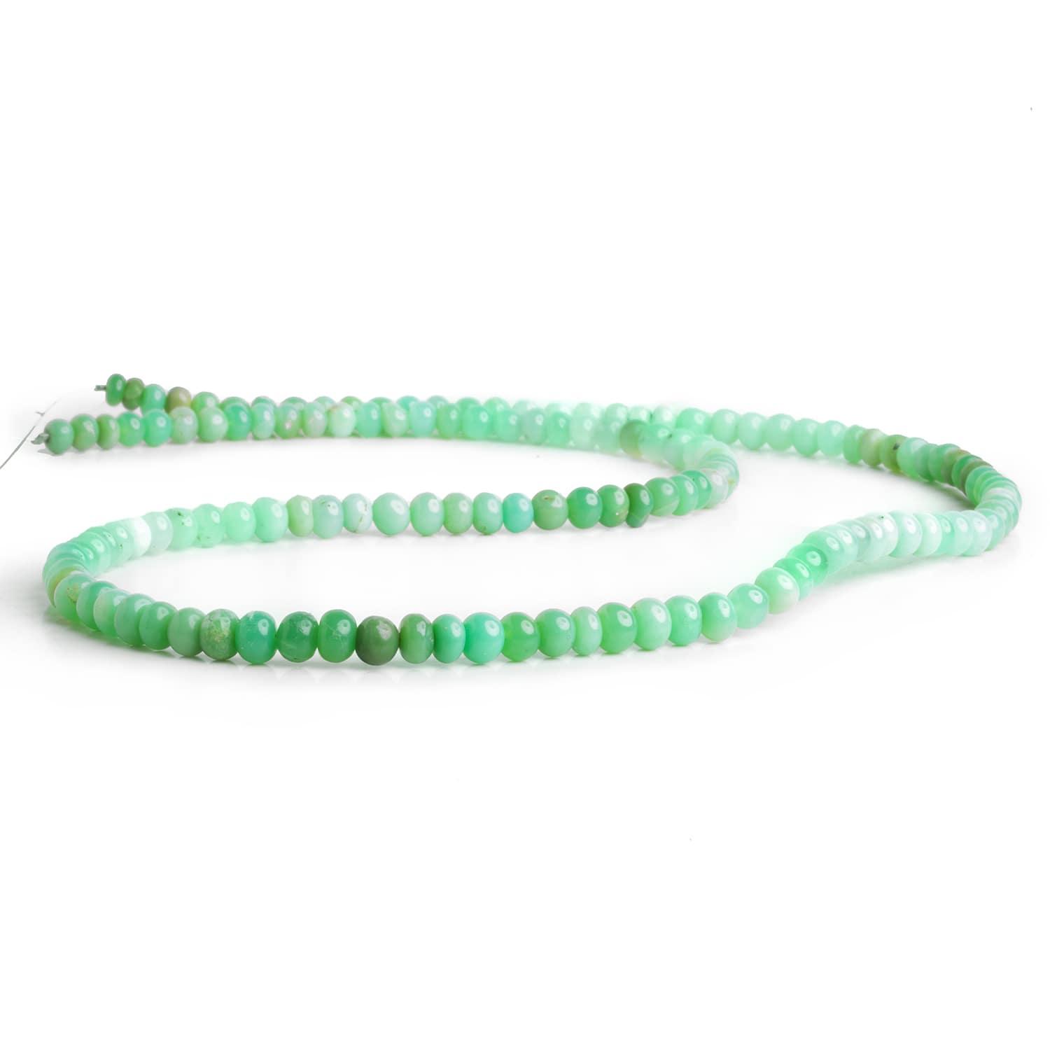 4-5mm Green Opal Plain Rondelles 18 inch 135 beads - The Bead Traders