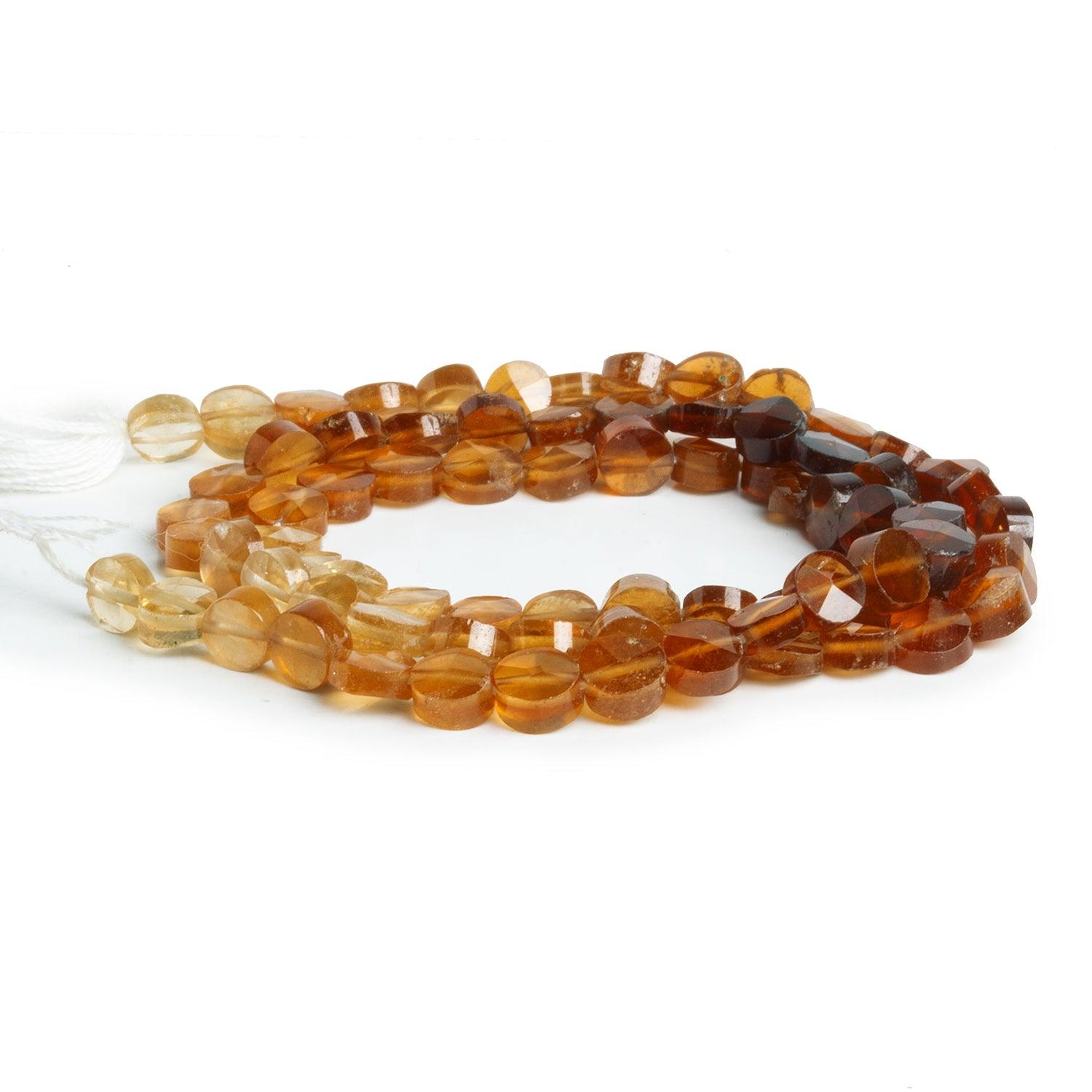 4-5mm Hessonite Garnet Faceted Coins 14 inch 75 beads - The Bead Traders