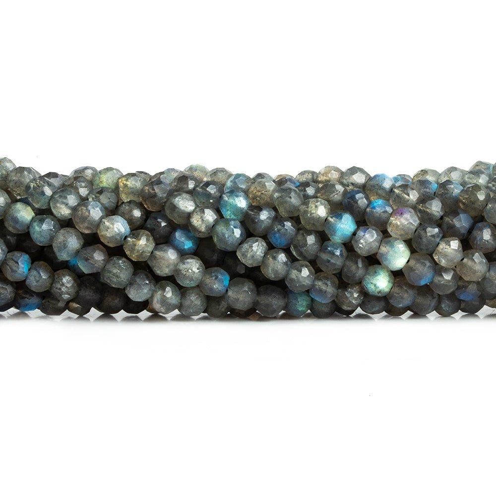 4-5mm Labradorite Faceted Round Beads 12 inch 90 pieces - The Bead Traders