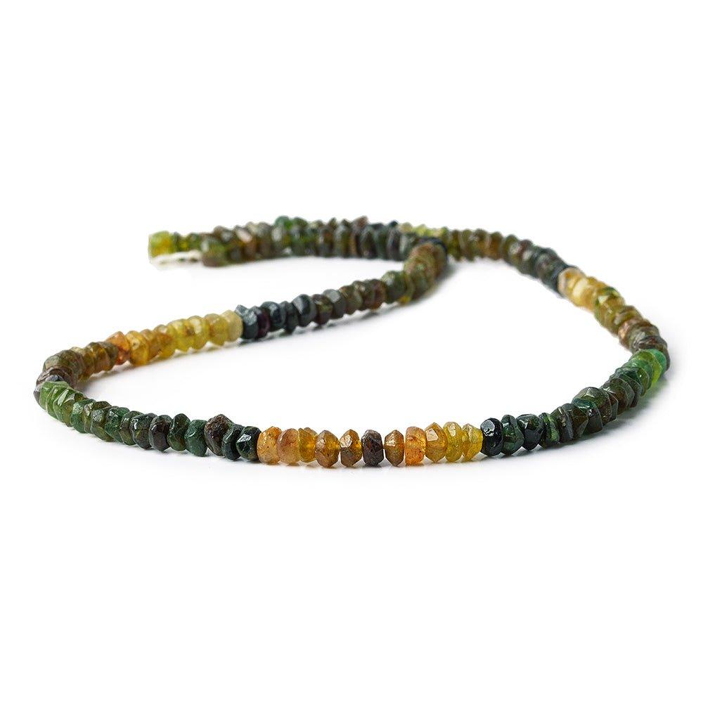 4-5mm Multi Color Tourmaline Faceted Rondelle Beads 15 inch 130 beads - The Bead Traders