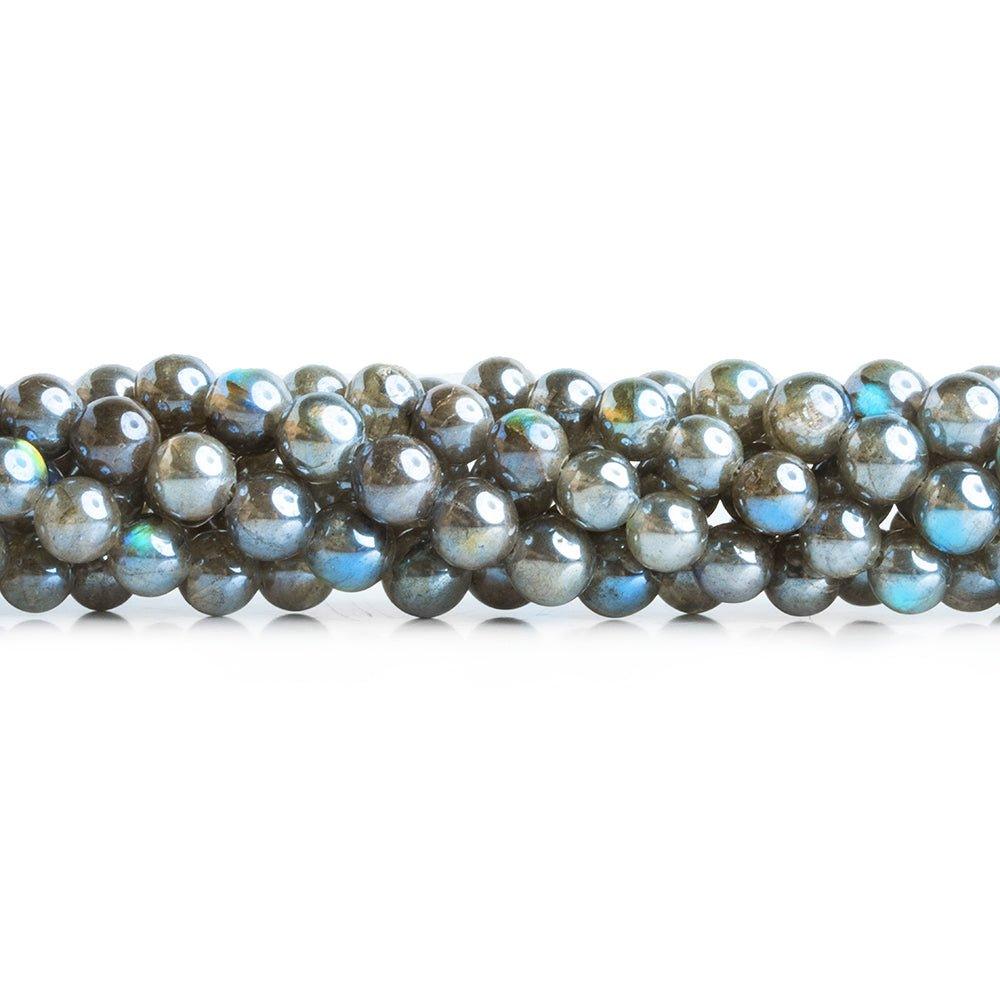 4-5mm Mystic Labradorite Plain Round Beads 15 inch 70 pieces - The Bead Traders