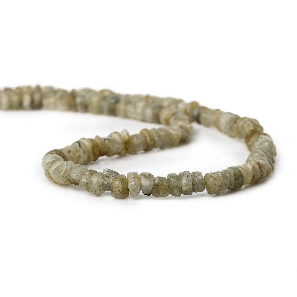 4-5mm Pale Labradorite Native Cut Plain Rondelles 13 inch 110 beads B grade - The Bead Traders