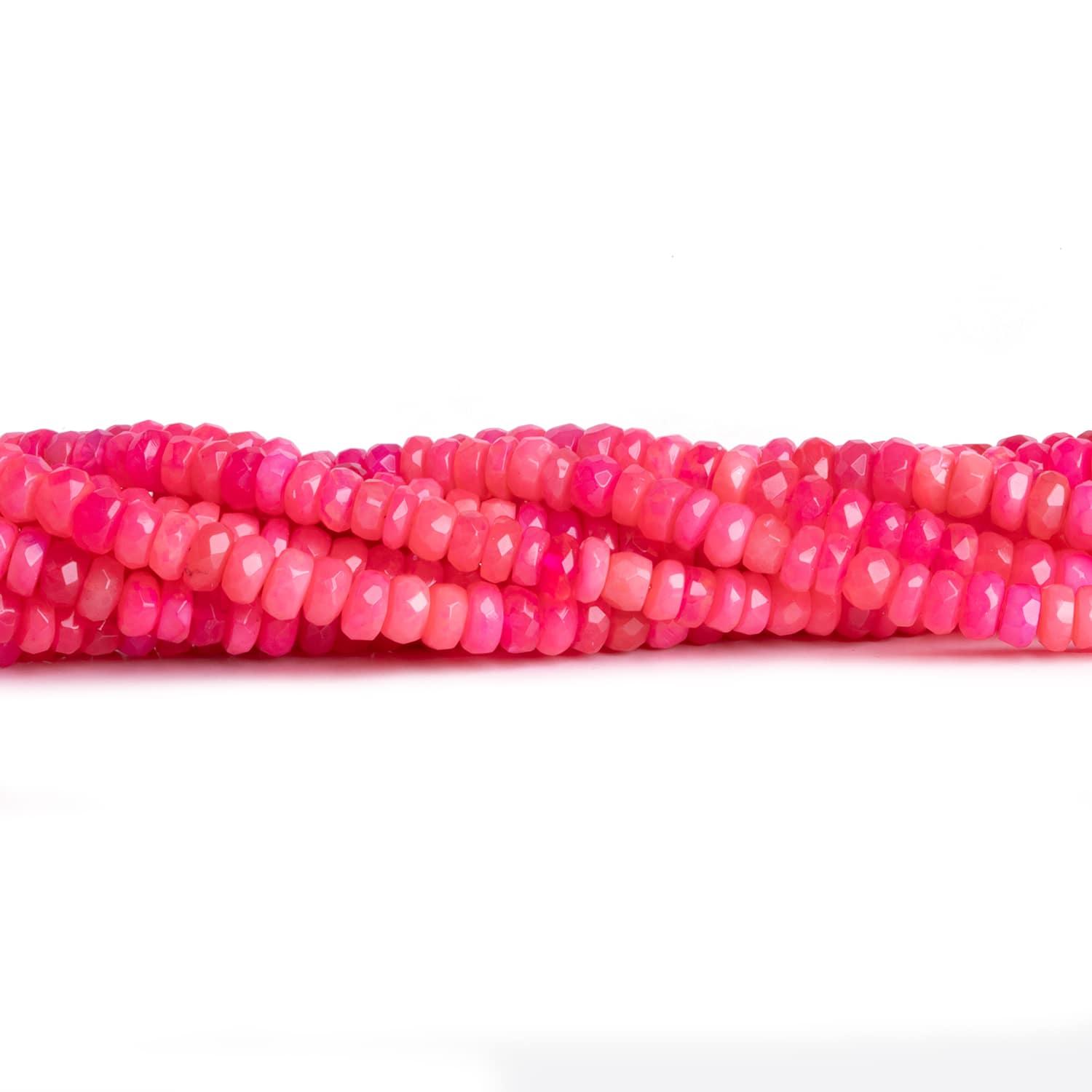 4-5mm Pinkish Purple Ethiopian Opal Faceted Rondelles 16 inch 150 beads - The Bead Traders