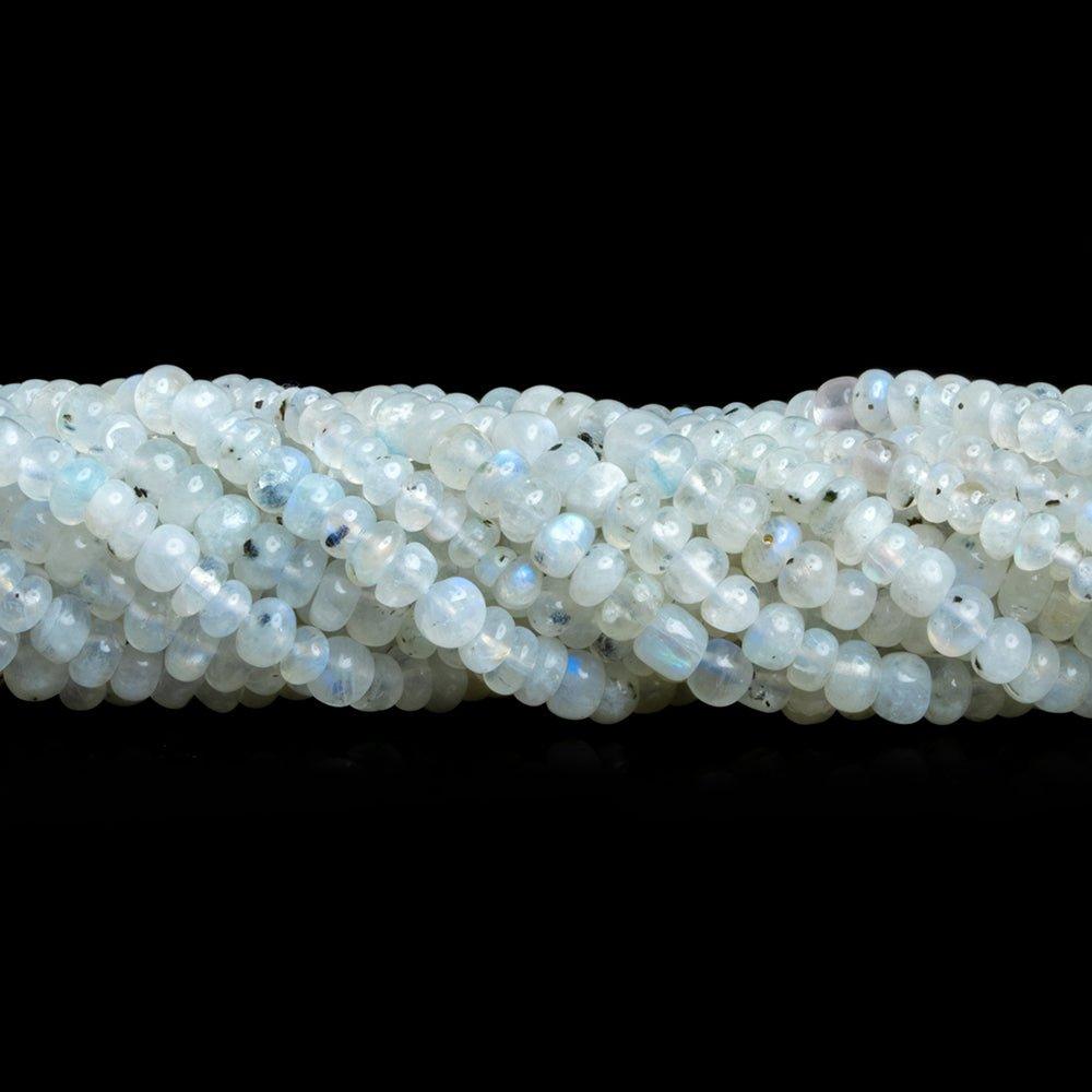 4-5mm Rainbow Moonstone Plain Rondelle Beads 12 inch 115 pieces - The Bead Traders