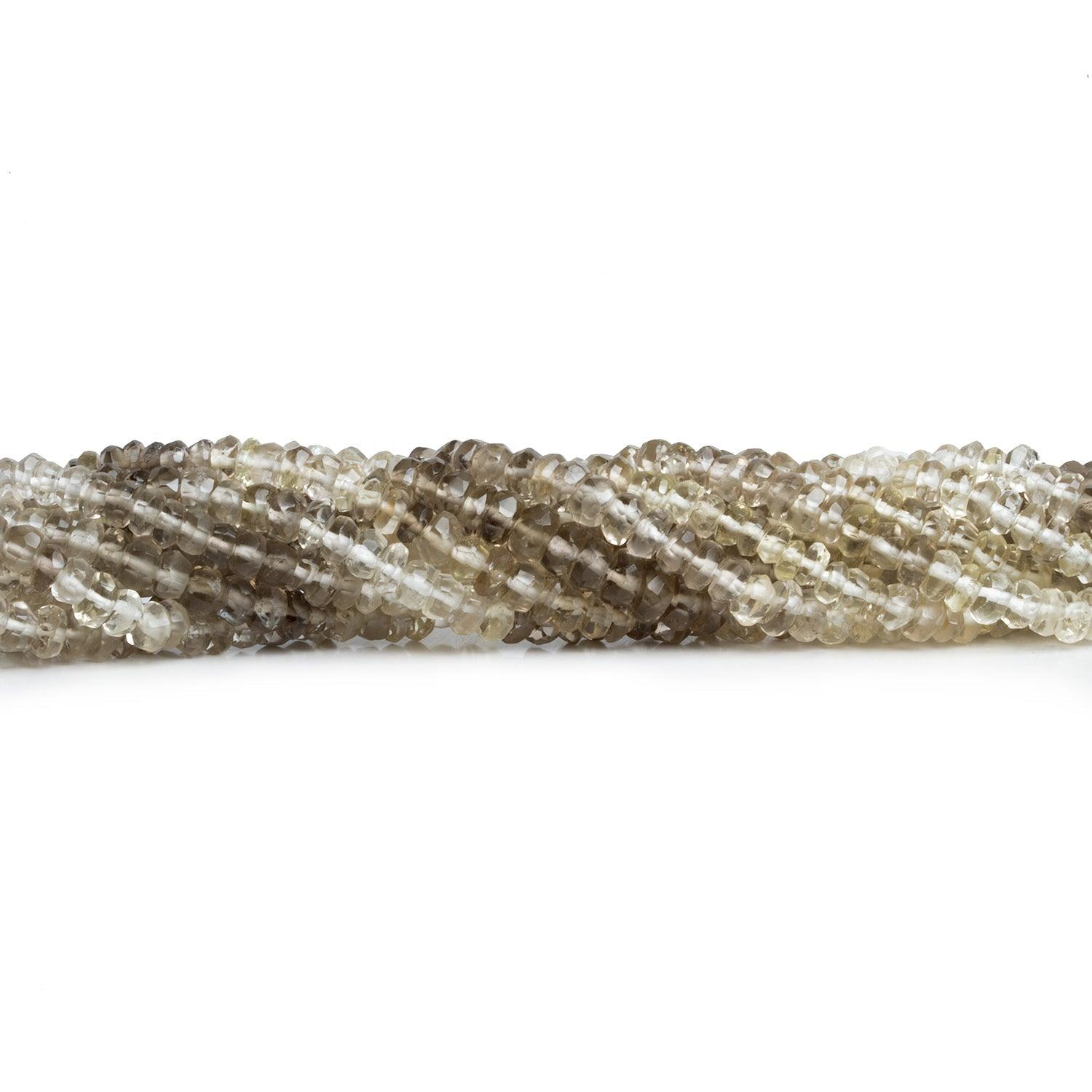 4-5mm Smoky Quartz Faceted Rondelles 13 inch 150 beads - The Bead Traders
