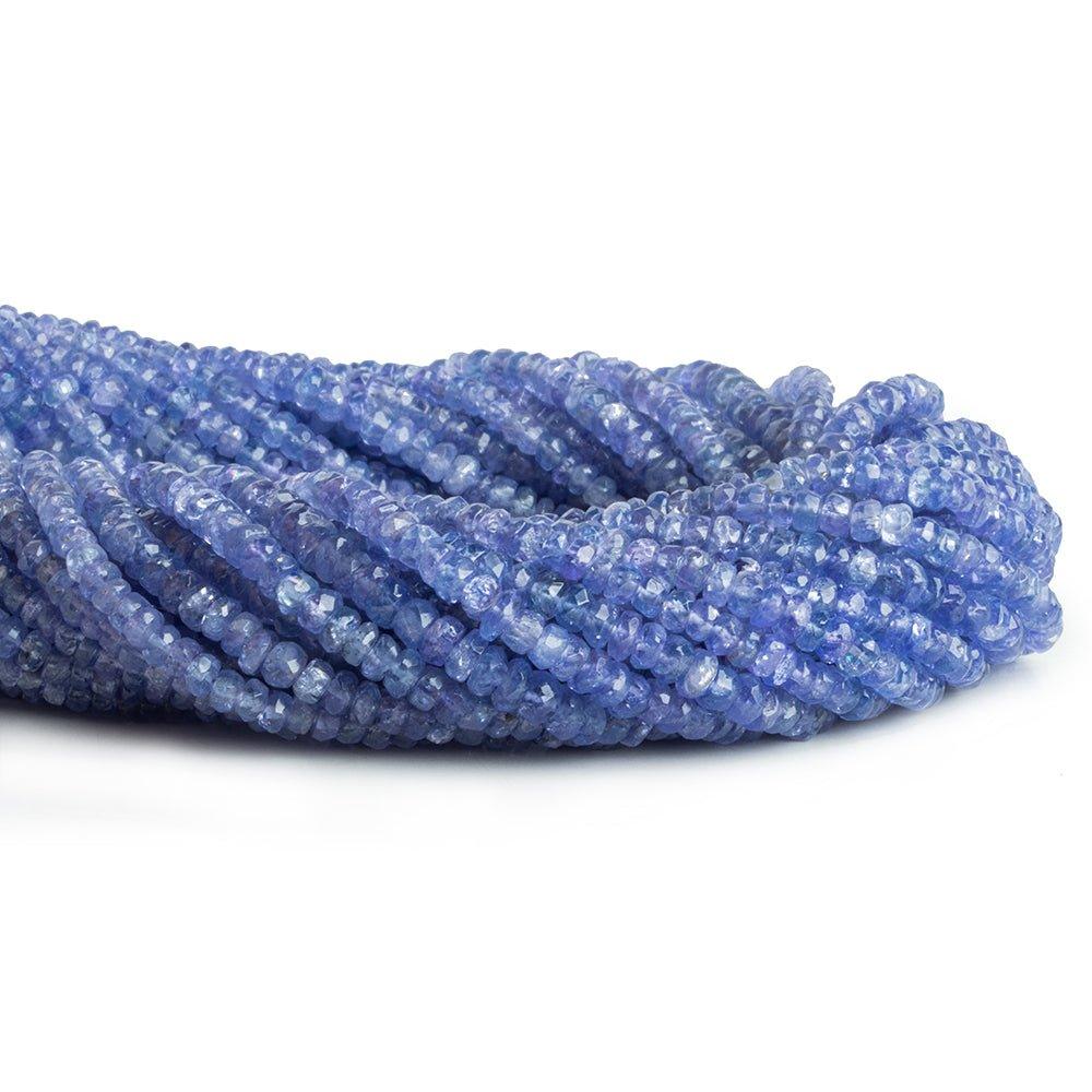 4-5mm Tanzanite Faceted Rondelle Beads 14 inch 150 pieces - The Bead Traders