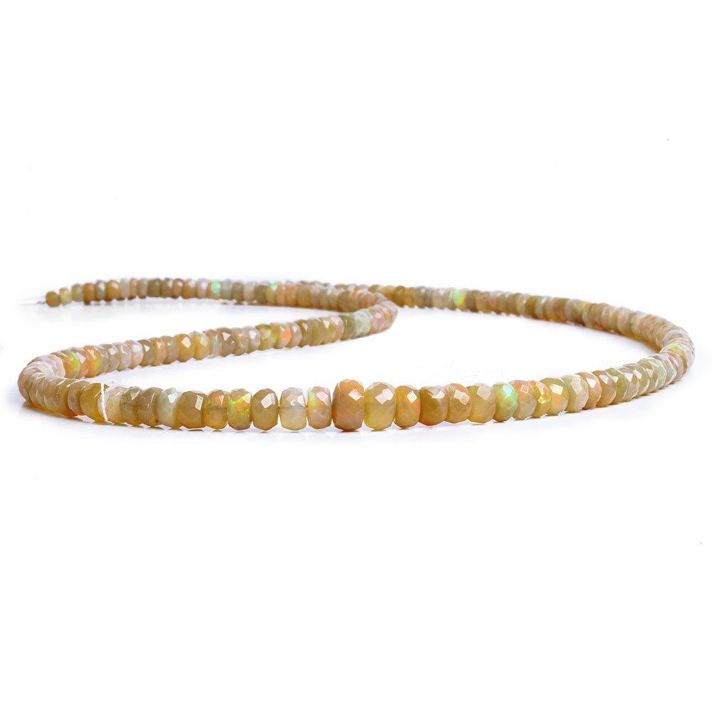 4-6.5mm Ethiopian Opal Faceted Rondelle Beads 18 inch 170 pieces - The Bead Traders