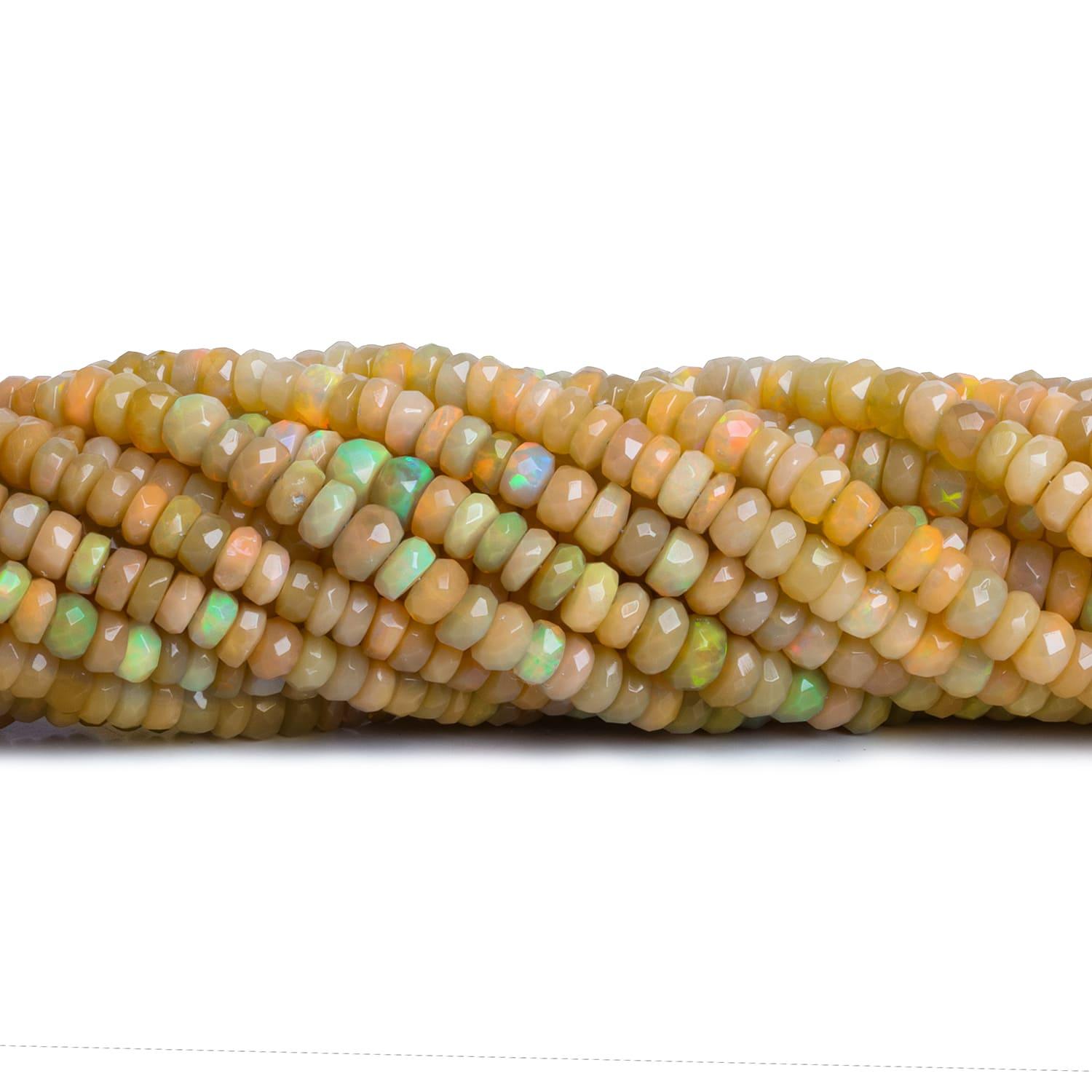 4-6mm Ethiopian Opal Faceted Rondelles 16 inch 140 beads - The Bead Traders