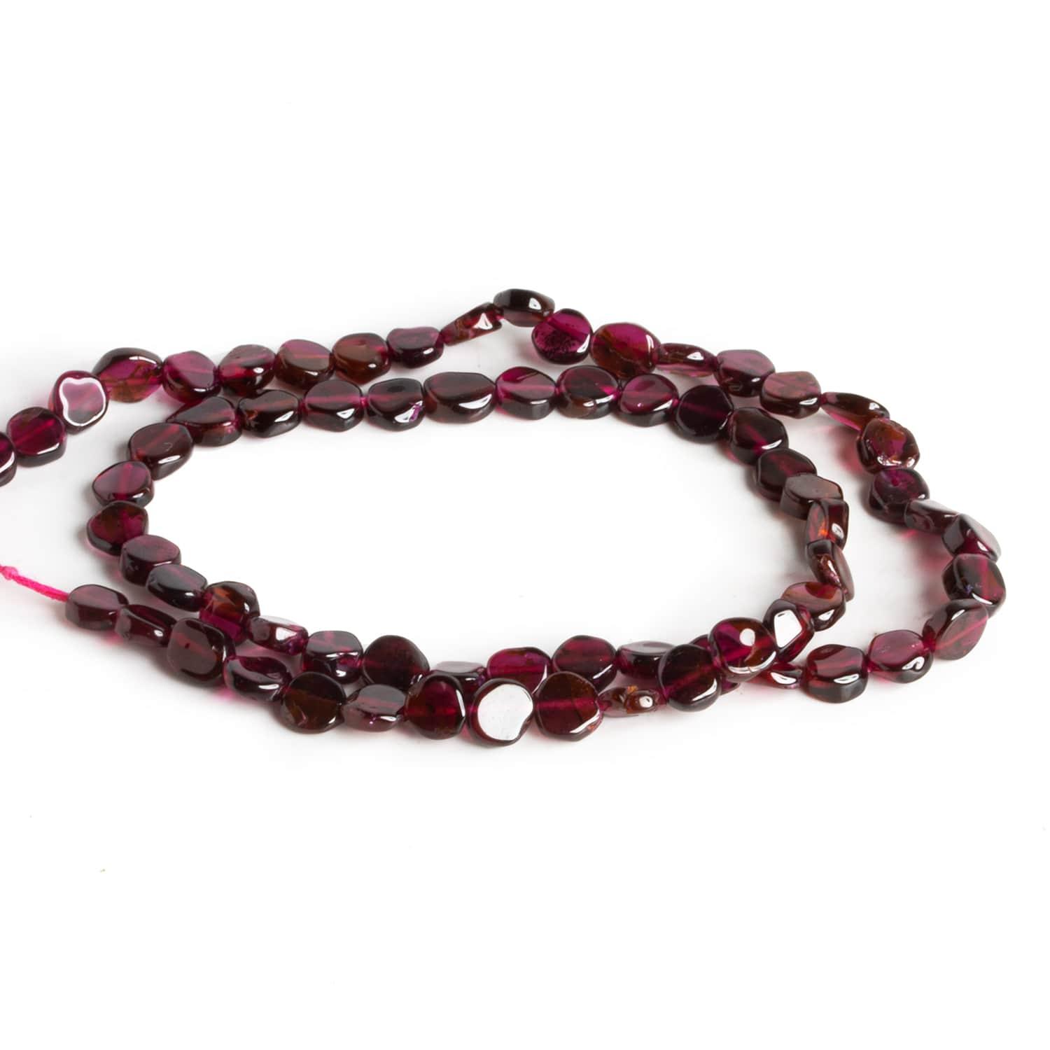 4-6mm Garnet Plain Coins 14 inch 61 beads - The Bead Traders