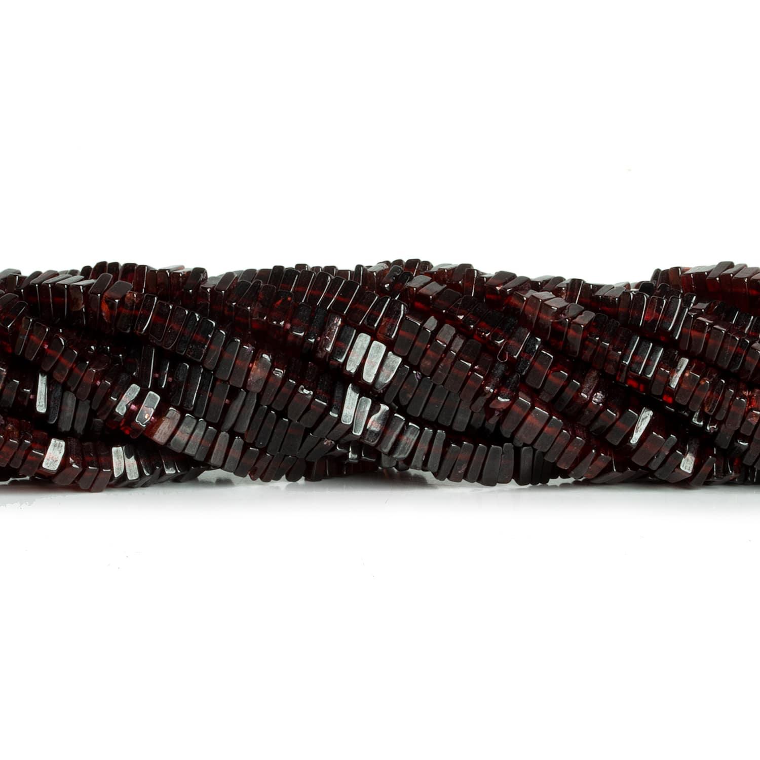 4-6mm Garnet Square Heishis 16 inch 210 pieces - The Bead Traders