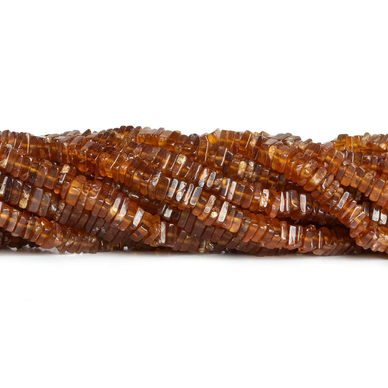 4-6mm Hessonite Square Heishis 16 inch 190 beads - The Bead Traders
