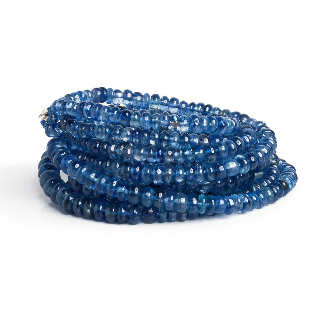4-7mm Blue Kyanite Plain Rondelles 16 inch 140 beads - The Bead Traders