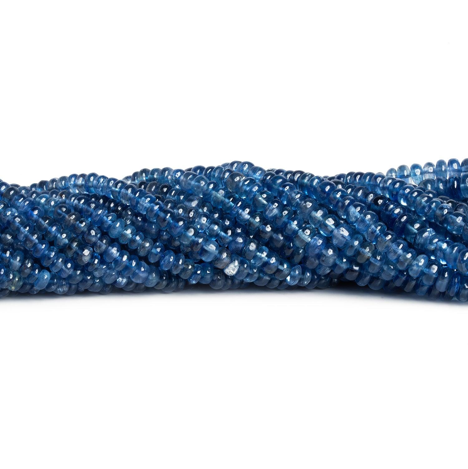 4-7mm Blue Kyanite Plain Rondelles 16 inch 140 beads - The Bead Traders
