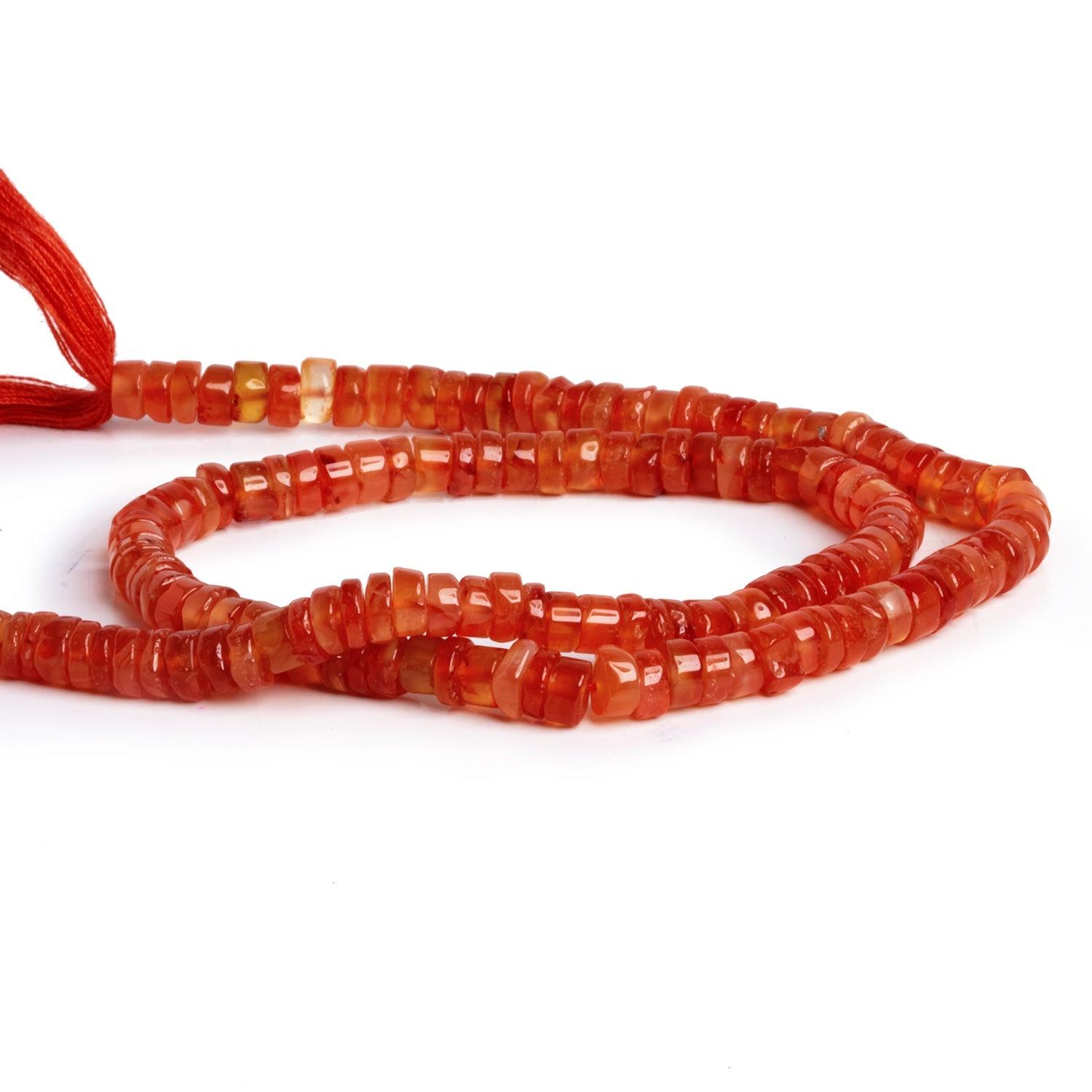 4-8mm Carnelian Plain Heishis 12 inch 95 beads - The Bead Traders