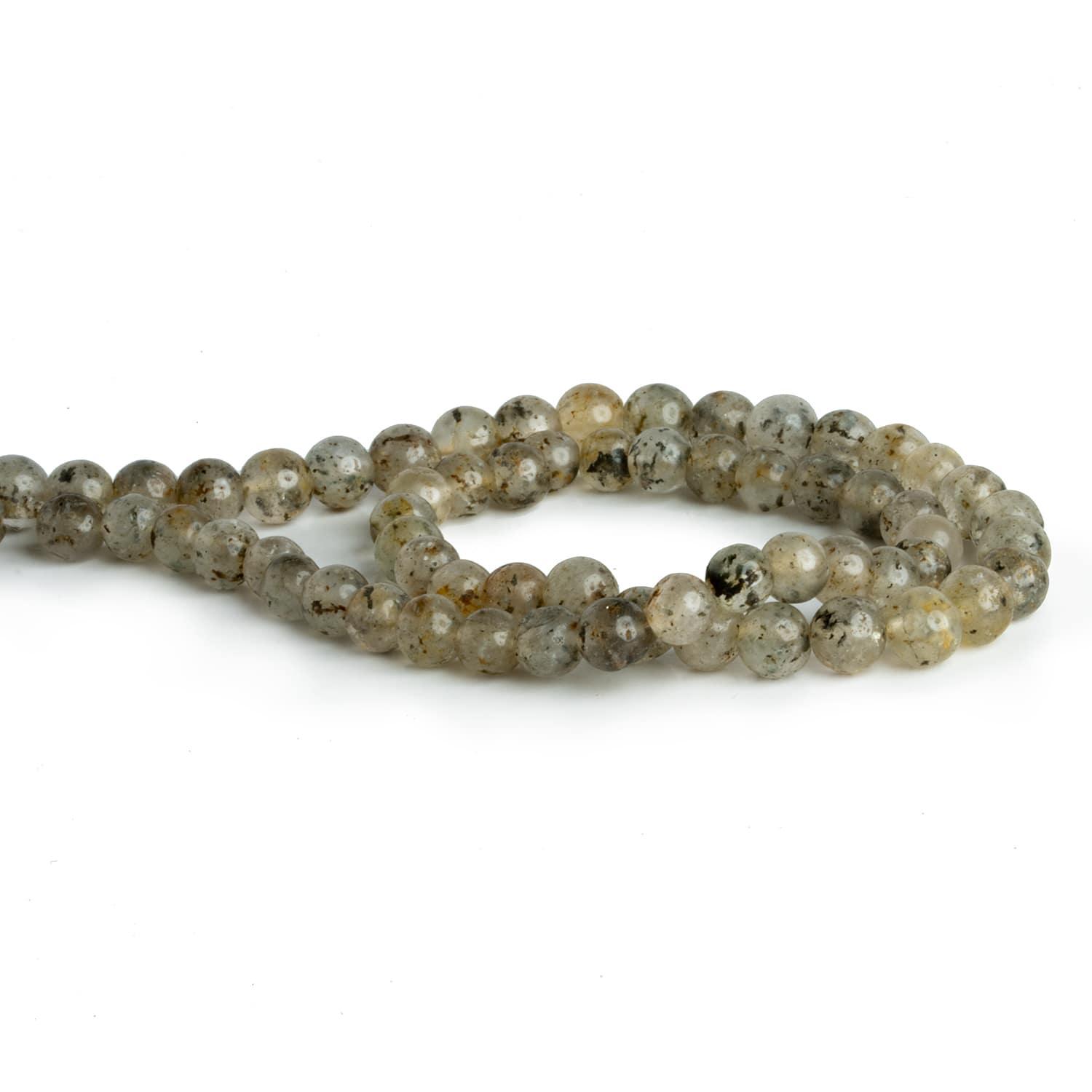 4-8mm Moss Quartz Handcut Rounds 12 inch 42 beads - The Bead Traders
