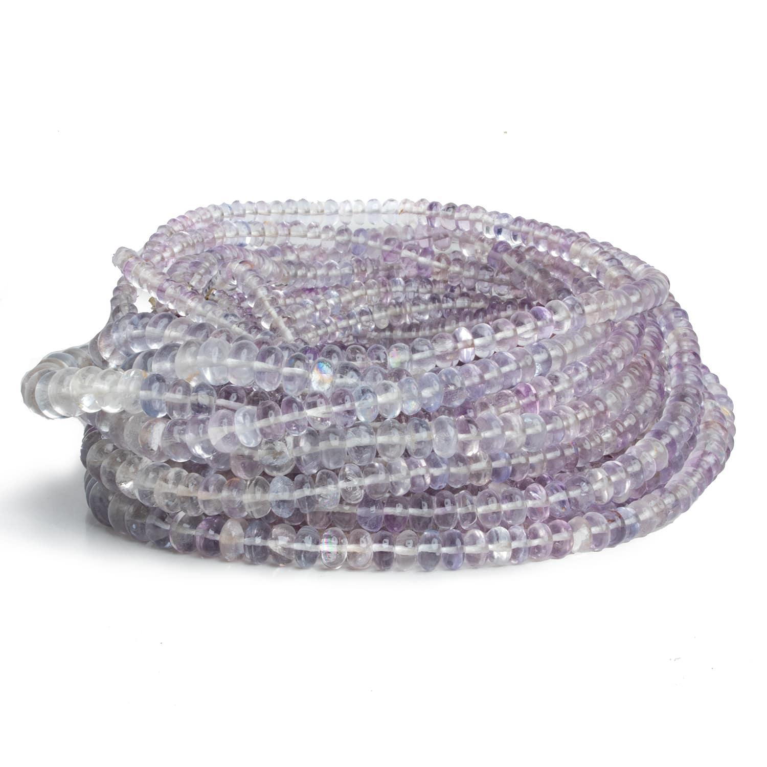 4-8mm Purple Fluorite Plain Rondelles 18 inch 155 beads AA - The Bead Traders