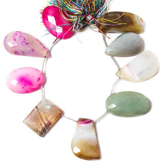 40x30mm MultiColor Agate Top Drilled FreeShapes 5-6 Beads - The Bead Traders