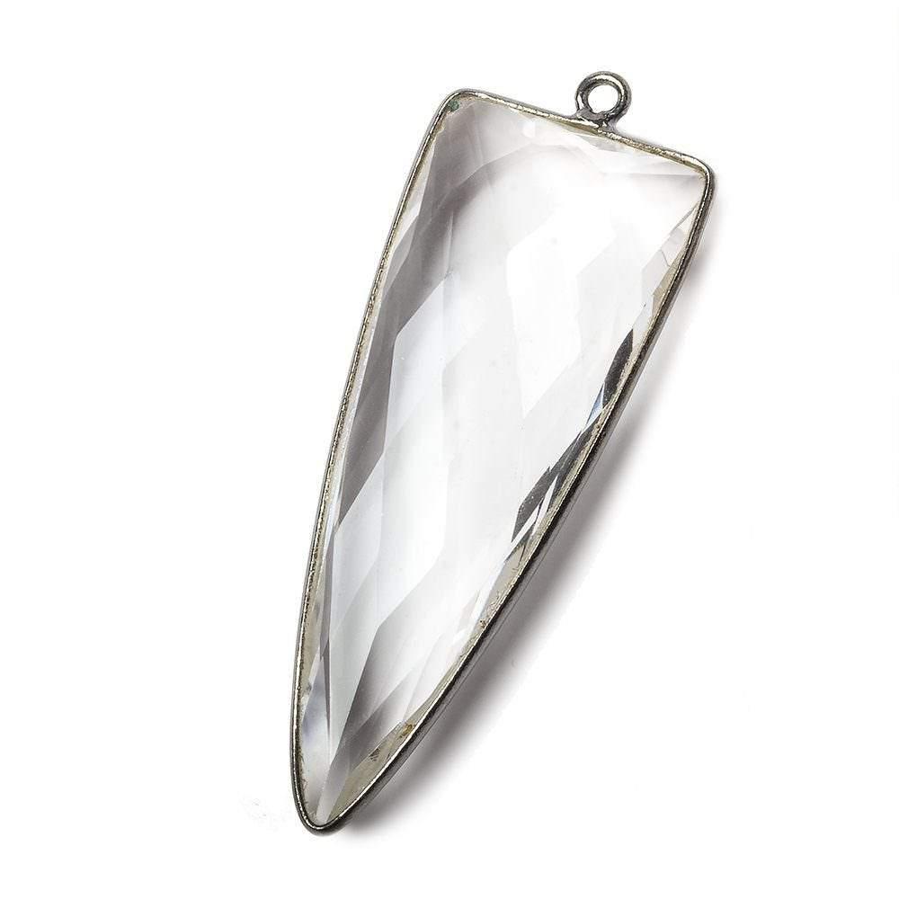 42x16mm Black Gold Bezel Crystal Quartz Point 1 piece - The Bead Traders
