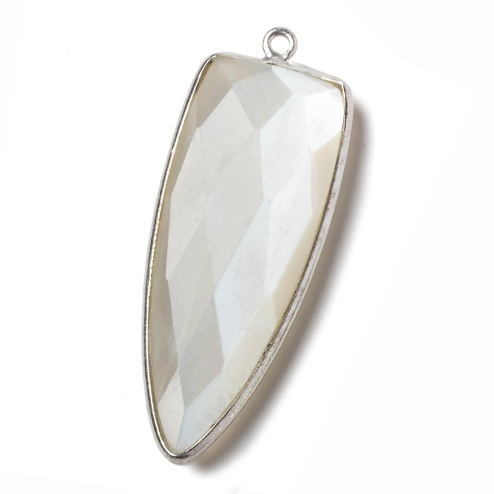 42x16mm Silver Bezel White Moonstone Point Pendant 1 piece - The Bead Traders