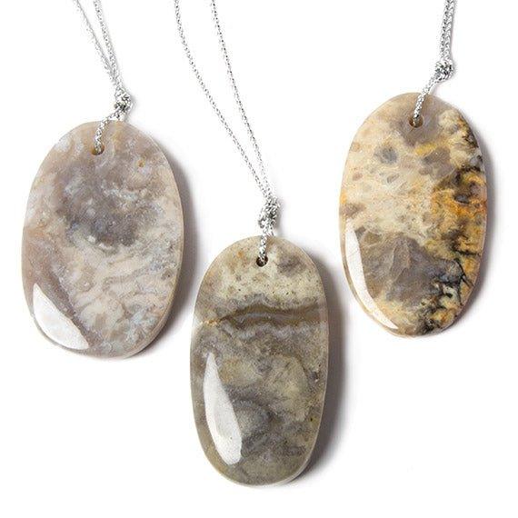 42x28mm Multi Color Sonoma Jasper front to back drilled Focal Pendant 1 piece - The Bead Traders