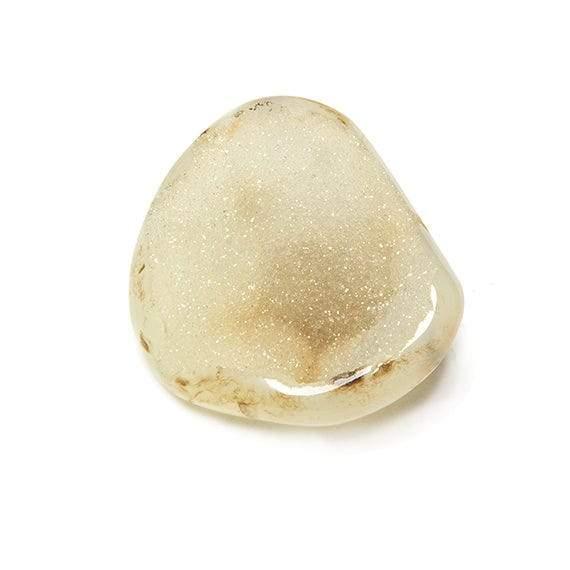 42x39mm Pale Cream Agate Drusy Focal 1 Bead - The Bead Traders