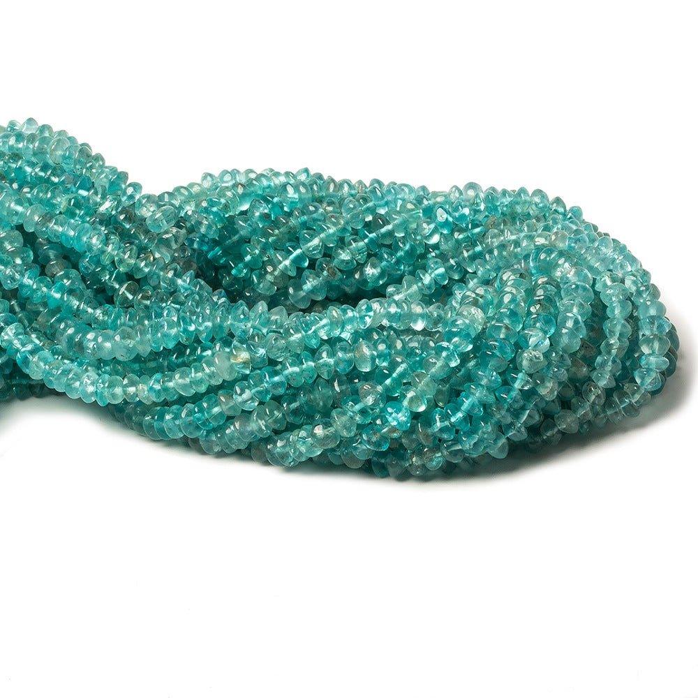 4.5-5.5mm Pool Blue Apatite plain Rondelle beads 12.5 inch 145 pieces - The Bead Traders