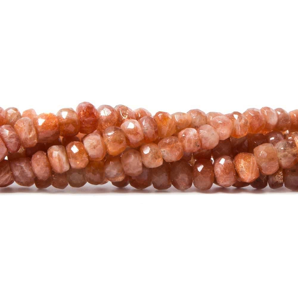4.5-5.5mm Sunstone faceted rondelle Beads 14 inch 103 pieces - The Bead Traders