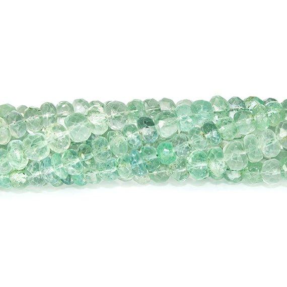 4.5-5mm Mint Green Fluorite faceted rondelle beads 13.5 inch 120 pieces - The Bead Traders